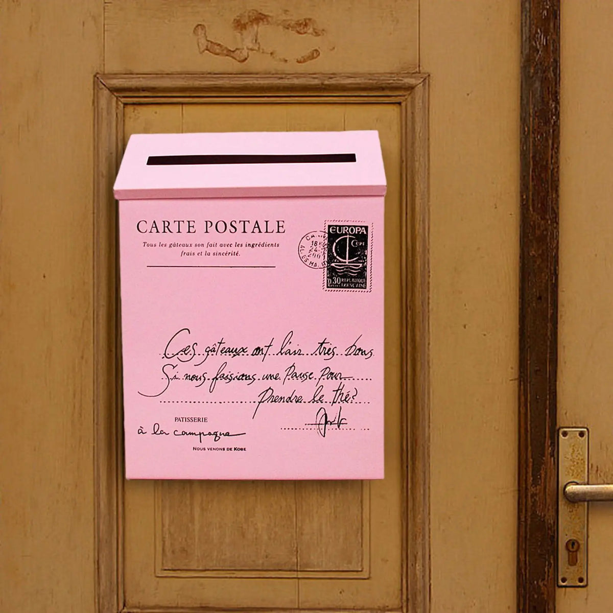 boîte lettres murale métal blanc classique timbre imprimé extérieur jardin porte classic adhesive mounted