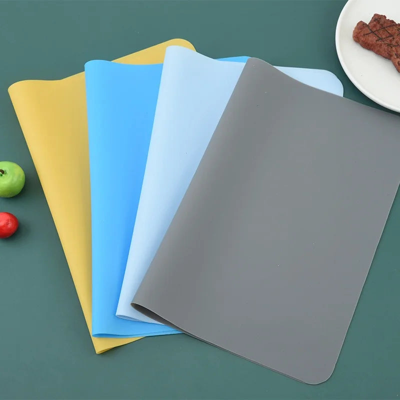 tapis table silicone antidérapant jaune bleu gris moderne 40x30cm quotidien lavable durable