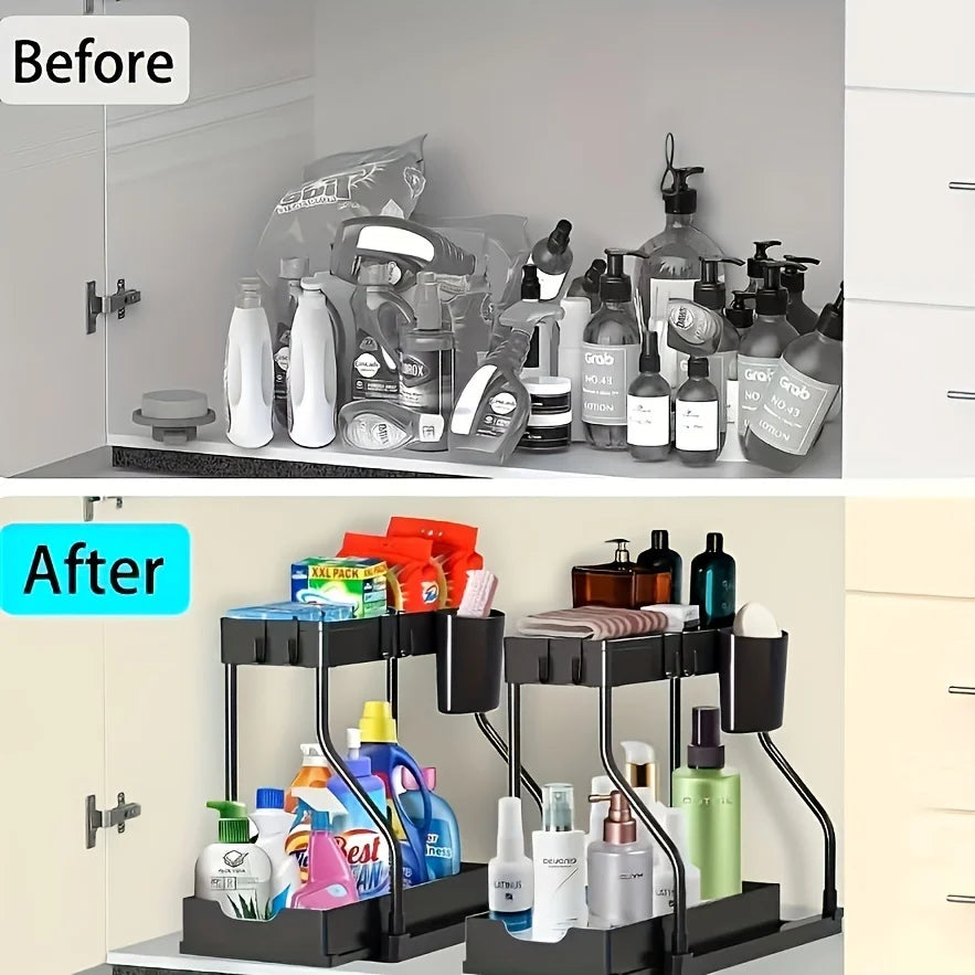 organisateur sous évier blanc moderne acier inoxydable crochets tasse couvercle anti poussière