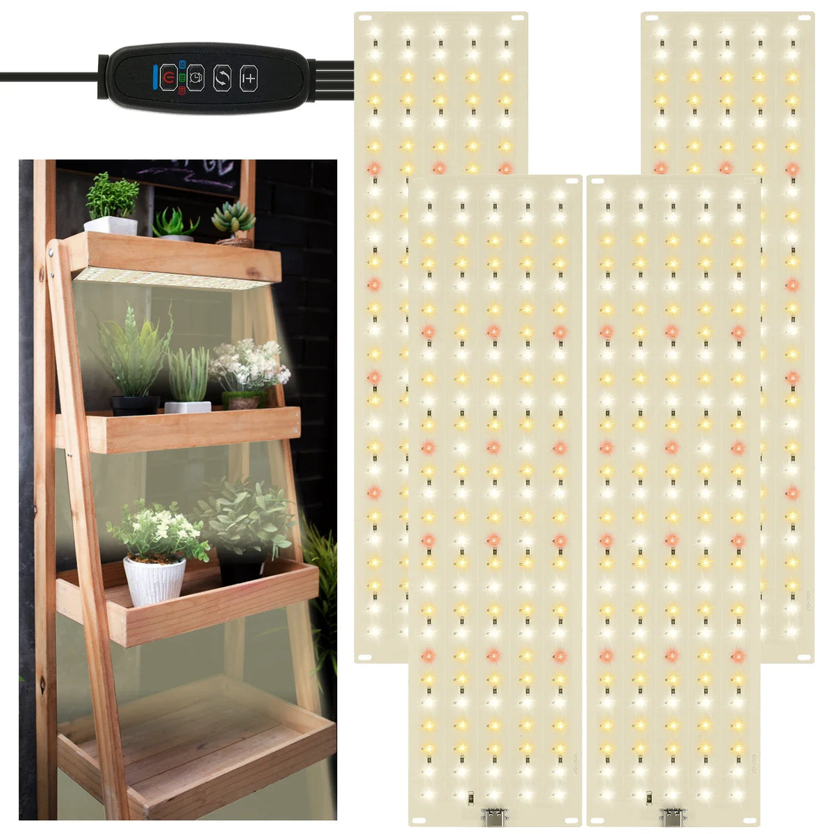 panneau led blanc points couleur moderne adhésif croissance plantes intérieur 12v câble contrôleur