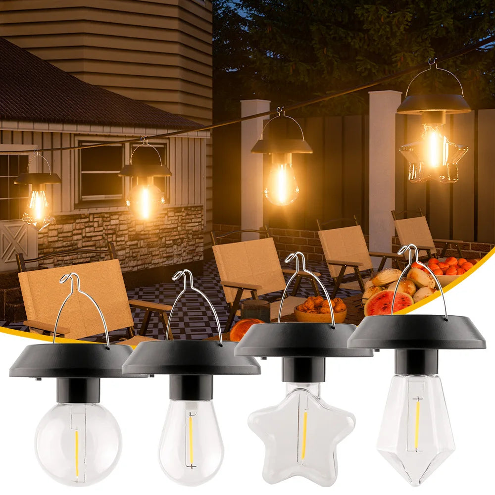 guirlande lumineuse solaire extérieure moderne clips transparentes led rond étoile