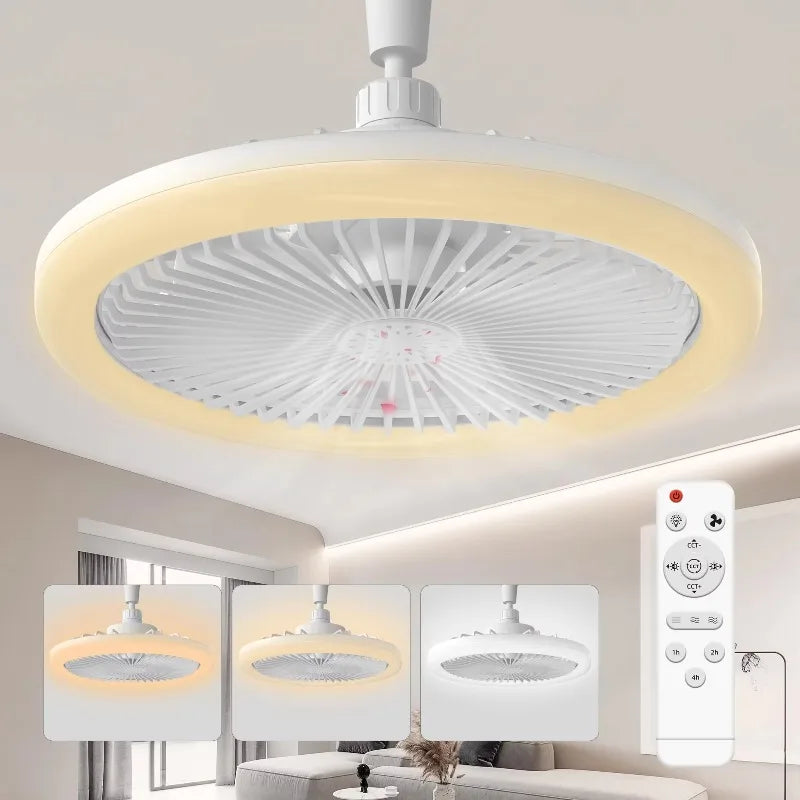 ventilateur moderne blanc grille rayons télécommande opacité fixations ornementales éclairageintégréré fluxlumineux airflow
