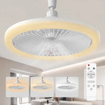 ventilateur moderne blanc grille rayons télécommande opacité fixations ornementales éclairageintégréré fluxlumineux airflow