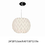 couvre lampe suspendu moderne blanc rayures horizontales fil inoxydable chambre salon decoration