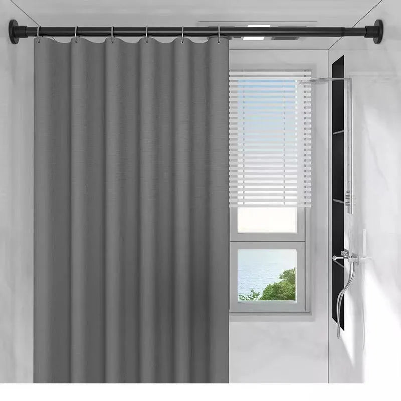 barre suspension rideau douche transparent moderne fer respectueux environnement gris noir blanc vert horizontal