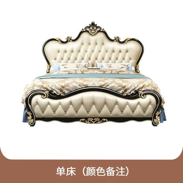 lit double bois classique beige doré tête lit tuftée chambre