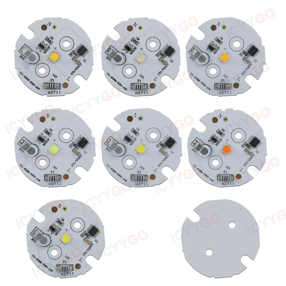 source lumineuse led blanc rouge vert bleu 10w 5050 smd 45mm moderne composants électroniques