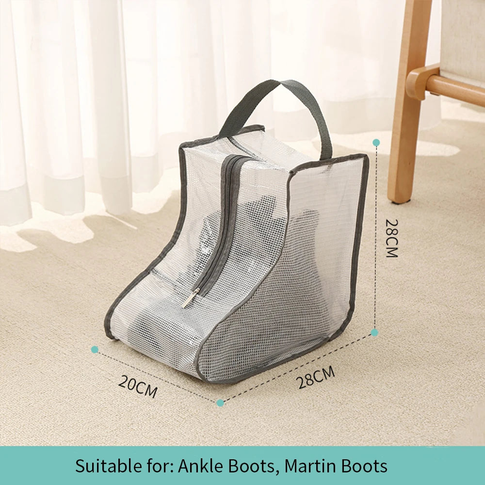 sac chaussures portable beige marron motif géométrique transparent poignées détachables moderne pratique