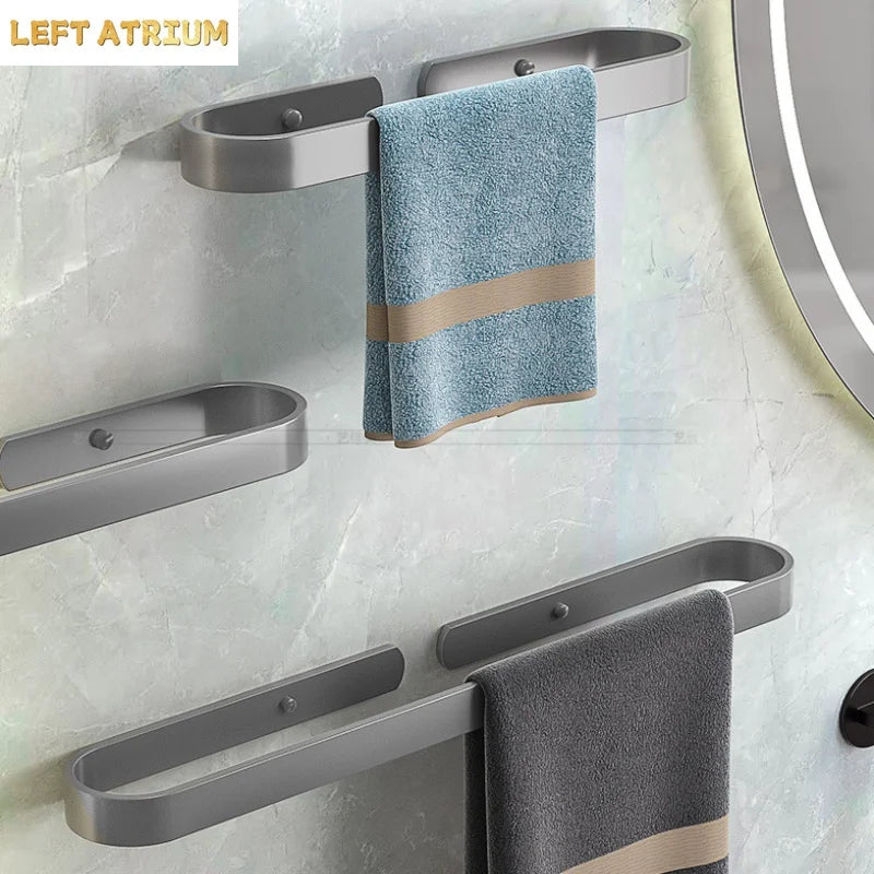 porte serviettes mural blanc noir gris aluminium moderne lisse autonome simple fixations