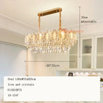 lampe suspendue dorée cristal transparent classique chaîne métallique