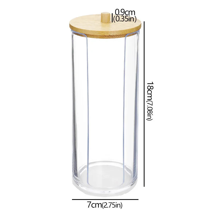boîtes rangement cosmétiques réutilisables transparentes couvercle sphérique moderne minimaliste coton tige disques coton tampons