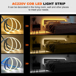 ruban led blanc jaune bleu 240leds adhésif ligne continue 3000 6500k 220v 50000h