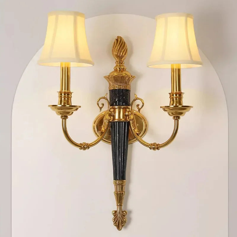 lampe murale or métal brillant classique chambre entrée étude LED 41cm 59cm