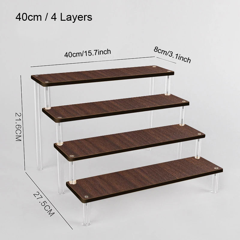 présentoir bois marron moderne étagère transparent vis fixations mariage anniversaire