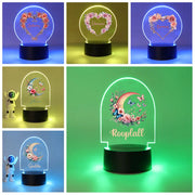 lampe décorative lune rose personnalisable motifs floraux transparente enfants modernes