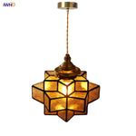 lampe suspendue moderne marron vert noir motif géométrique ampoule led e14 4w cable ajustable