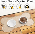 tapis animal imperméable beige clair imprimé pattes chien moderne bol