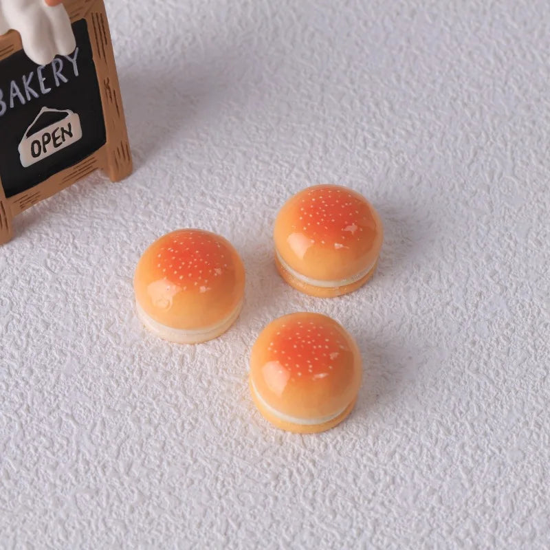 miniatures pains pâtisseries réalistes orange beige blanc détaillées résine peint artificiel