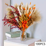bouquet fleurs séchées naturel rouge blanc orange décoration intérieure automne table vaseHomeAssemblons informations prioritaires