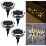 lampe solaire moderne panneaux solaires cercles lumineux noir argenté extérieure contemporaine ip65 led jardin
