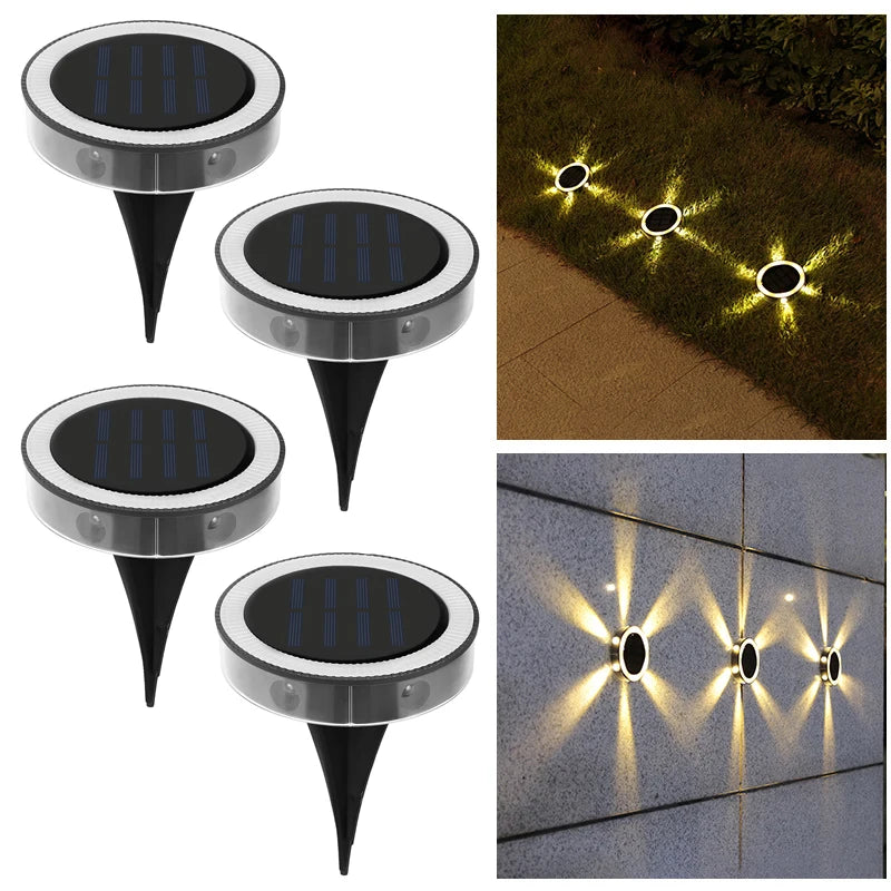lampe solaire moderne panneaux solaires cercles lumineux noir argenté extérieure contemporaine ip65 led jardin