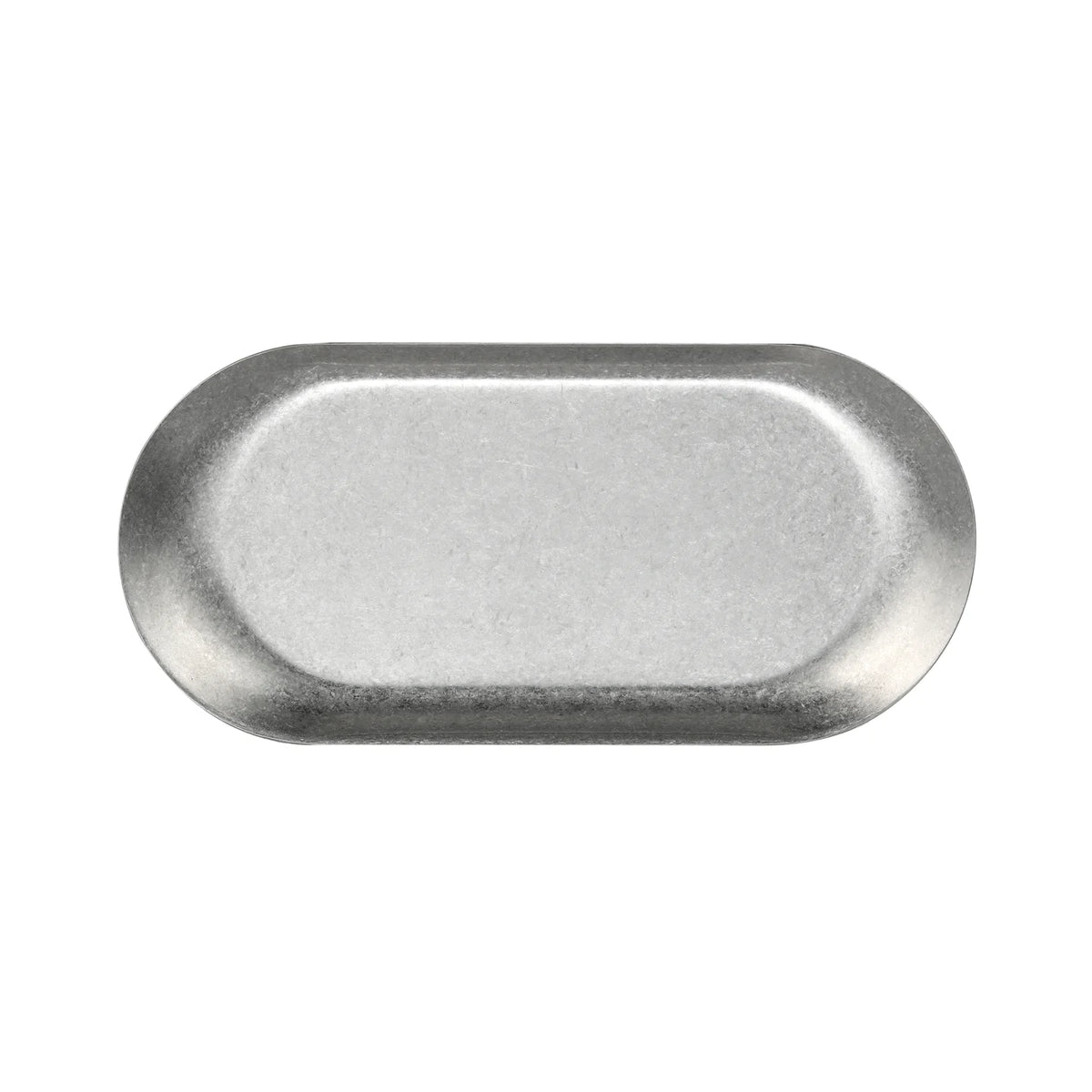 plateau service ovale acier inoxydable argenté vintage finition patinée personnalisable