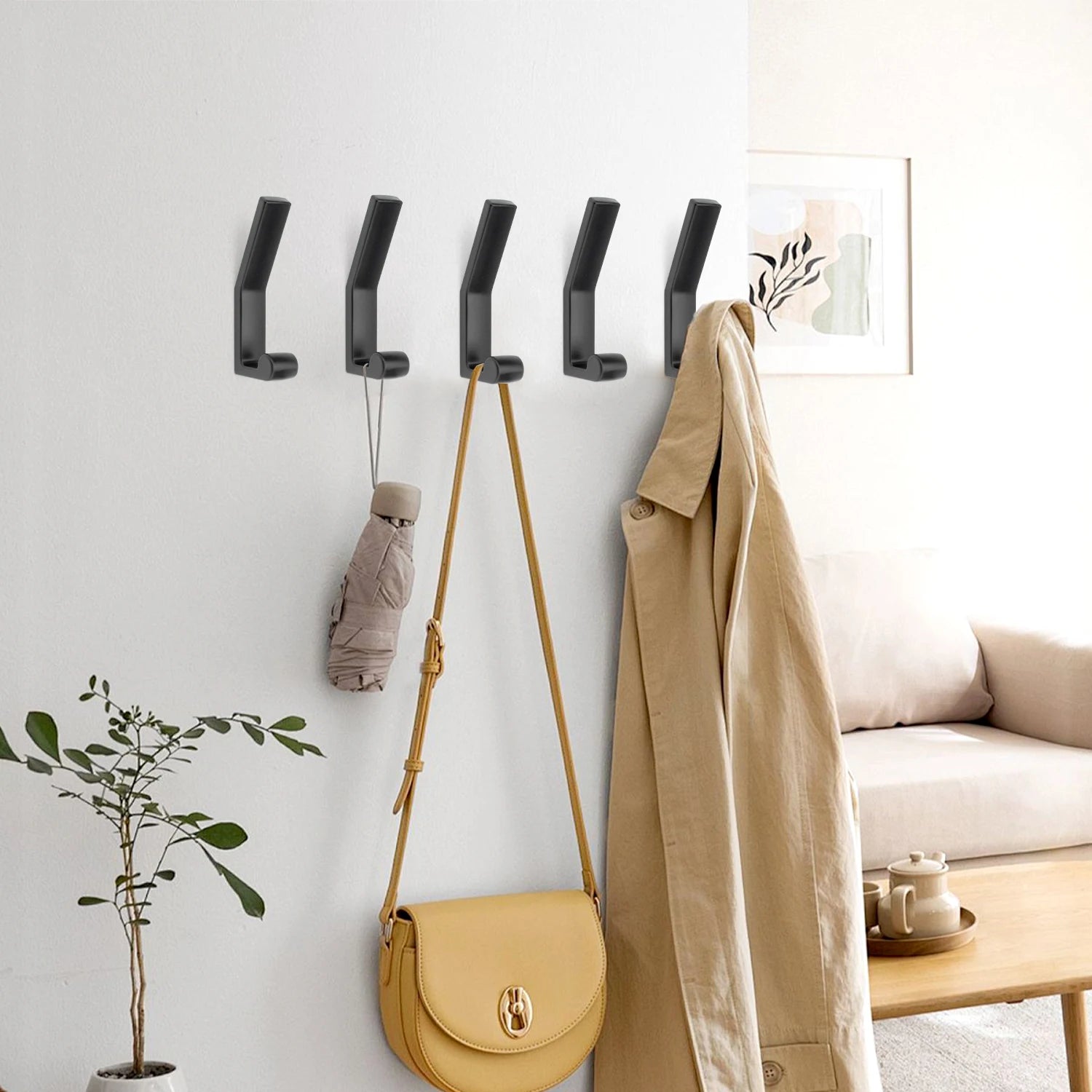 Porte-manteau mural jaune design
