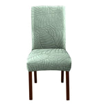 housse chaise velours motif feuilles extensible élastique fauteuil salle manger moderne
