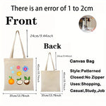 sac main toile beige fruits fleurs imprimé poignées réutilisable respectueux environnement multiful usage