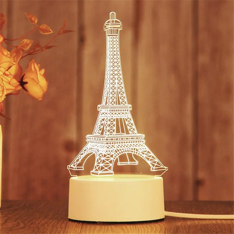 lampe 3d veilleuse led animal compagnie moderne base plate blanc
