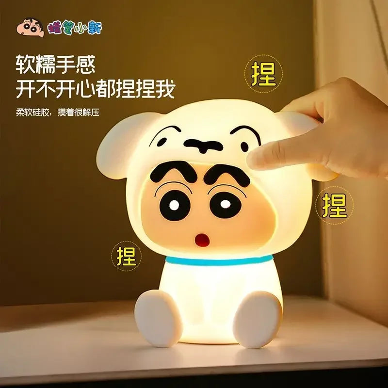 lampe table cartoon visage animé yeux sourire blanc protection yeux chambre étudiant cadeau anniversaire