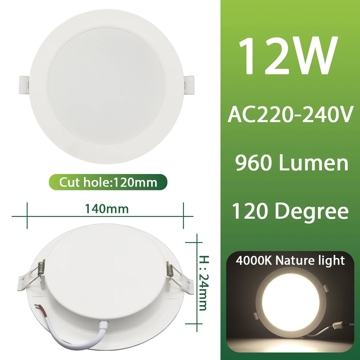 downlight led encastrable 12w 15w blanc moderne minimaliste clips fixation 120mm 150mm