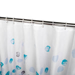 rideau douche polyester blanc fleur géométrique moderne anneaux