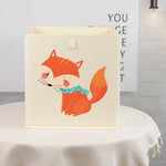 boîtes rangement pliables animaux dessin animé beige clair moderne enfant poignées léopard singe ours