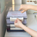 boîtes rangement transparentes empilables poignées blanches modernes documents plastique respectueux environnement