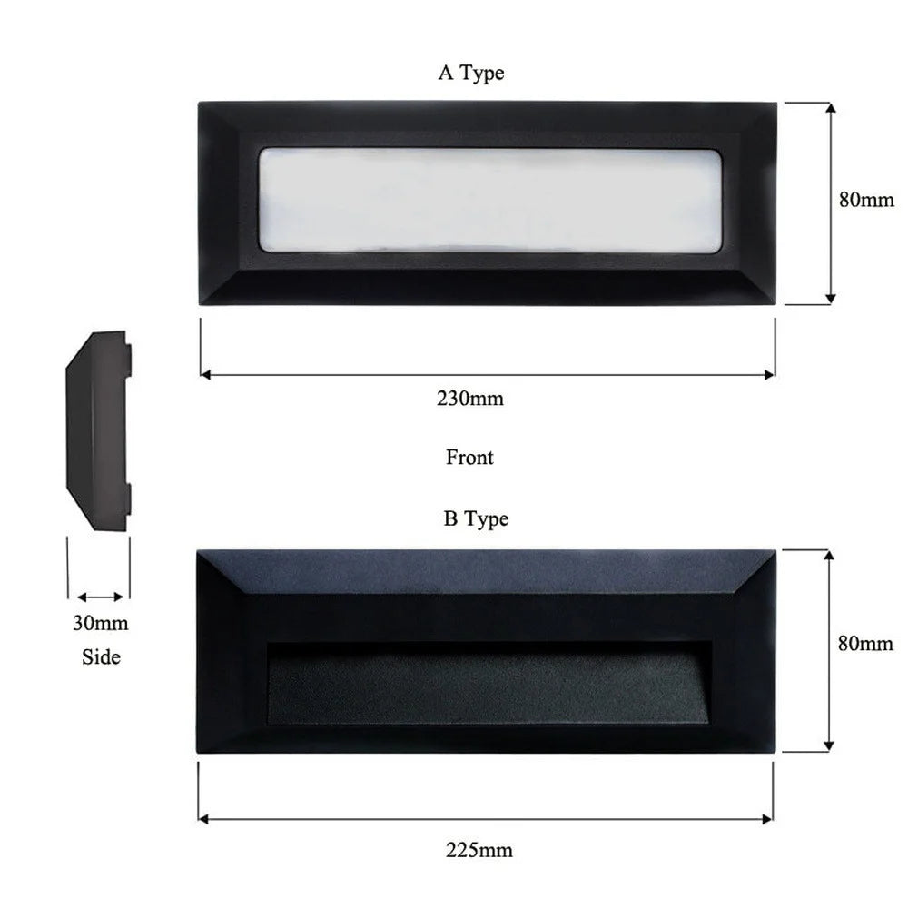 applique murale led extérieure noire rectangulaire moderne étanche jardin allée balcon cour terrasse
