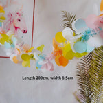 guirlande décorative eucalyptus feuilles fleurs blanches extérieur anniversaire bohème 2m coloré