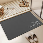 tapis bain moderne gris pas pieds non glissant machine lavable salon salle bain