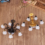 lumière miniature décoration noire dorée classique plastique opaques éclairage poupée chambre objet jouet fixe
