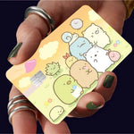 adhésifs décoratifs cartes bancaires dessin animé personnages mignons accessoires beige rose bleu vert marron