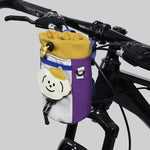 sacoches vélo guidon ours grenouille jaune violet orange vert texturé ludique