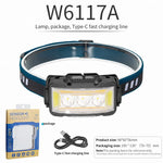lampe frontale led rechargeable super brillante étanche hiking camping nocturne bleu turquoise noir jaune