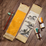 peinture calligraphie chinoise papier art decor maison moderne lettre rouge jaune vert orange