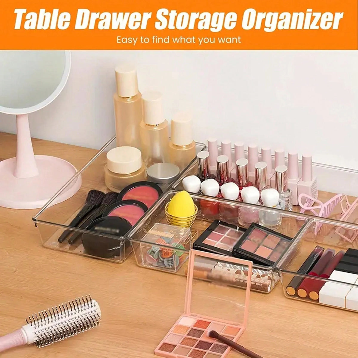 boîtes rangement transparentes réutilisables plastique pp moderne organisation cosmétiques papeterie 13 pièces
