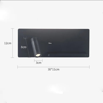 lampe murale moderne chargeur sans fil boutons contrôle blanc noir minimaliste