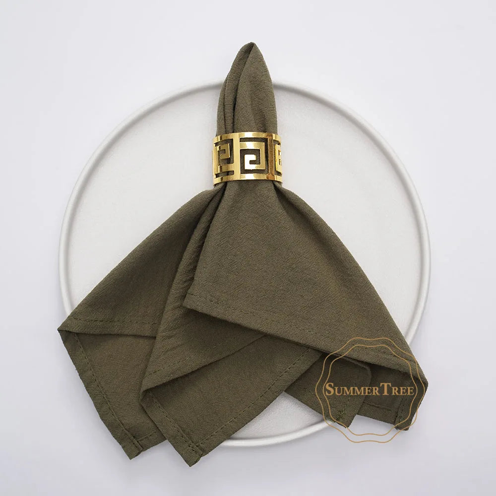 serviettes coton orange rose gris beige table classique réutilisables festive fourchette couteau