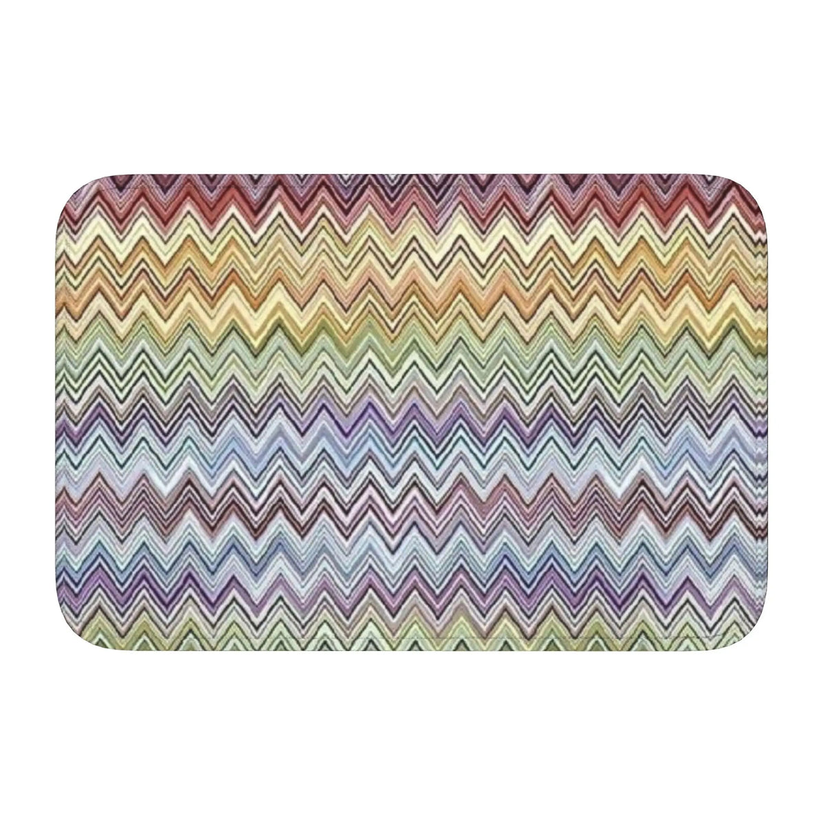 tapis moderne multicolore zigzag antidérapant polyester extérieur intérieur bain chambre