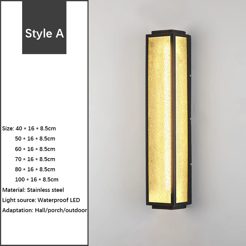 applique murale extérieure moderne led noir doré acier inoxydable étanche entrée porche