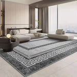tapis moderne gris noir motif géométrique antidérapant facile entretenir salon chambreextérieur