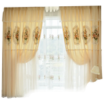 rideaux fleuris semi transparents classiques polyester anneaux chambre coucher